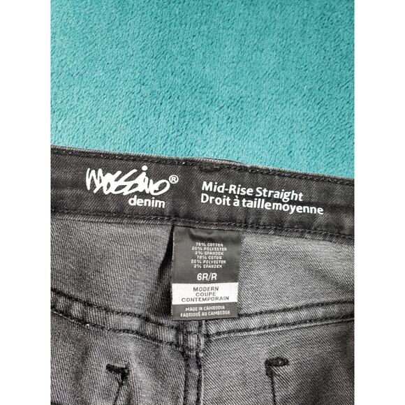 Mossimo Jeans Size 6 Womens Black Stretch Pants Dark Wash Mid Rise Straight - Picture 3 of 11